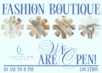 Quirky Boutique Business Hours Postcard Design