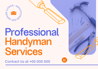 Professional Handyman Services Postcard Design