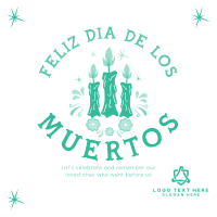 Candles for Dia De los Muertos Instagram Post Design