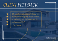 Client Testimonial Construction Postcard