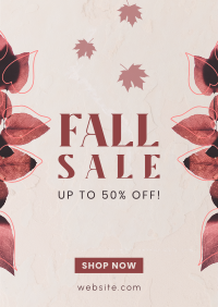 Scarlet Autumn Leaves Poster