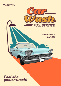 Retro Car Wash Poster