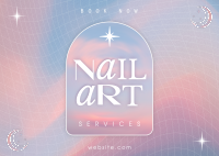 Girly Cosmic Nail Salon Postcard