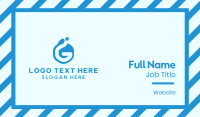 Blue Liquid Letter G Business Card