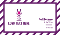 Purple Wine Glass Business Card Design