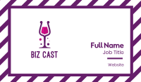 Purple Wine Glass Business Card