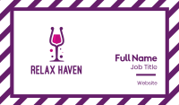 Purple Wine Glass Business Card