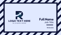 Blue Airplane Letter R Business Card