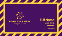 Yellow Dotted Star Lettermark Business Card