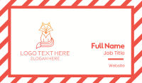 Minimalist Fox Outline Business Card Design