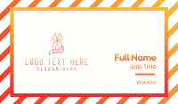 Minimalist Fox Outline Business Card