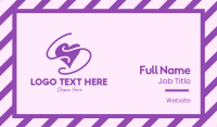 Purple Heart Squiggle Business Card