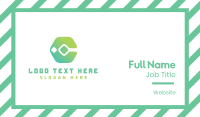 Green Gradient Hexagon  Business Card