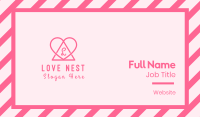 Pink Triangular Heart Business Card Image Preview