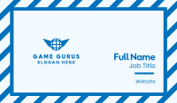 Blue Global Wings Business Card