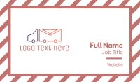 Mail Truck Outline Business Card