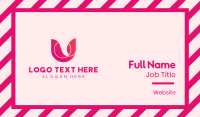 Pink Brand Letter U  Business Card Design