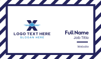 Blue X Airplane Business Card