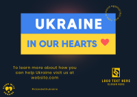 Ukraine In Our Hearts Postcard
