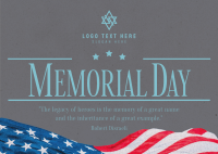 Modern Minimalist Memorial Day Postcard