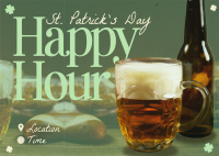 Modern St. Patrick's Day Happy Hour Postcard