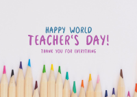 Teacher's Day Color Pencil Postcard