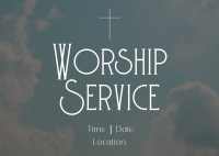 Sunday Worship Postcard Design