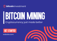 Start Bitcoin Mining Postcard Design