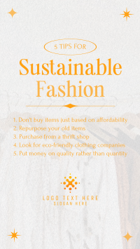 Stylish Chic Sustainable Fashion Tips Instagram Story