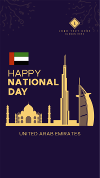 UAE National Day Landmarks Facebook Story