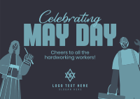 Celebrating May Day Postcard