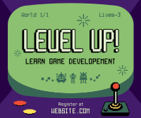 Retro 8bit Game Dev Course Facebook Post Design