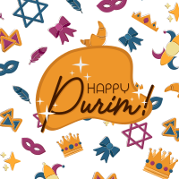 Purim Doodles Linkedin Post Design