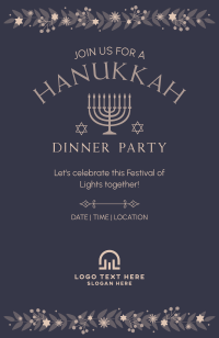 Floral Hanukkah Invitation