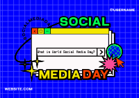 Retro Social Media Postcard Image Preview