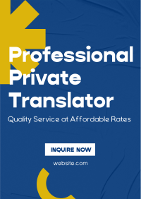 Professional Private Translator Flyer