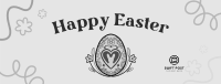 Floral Egg with Easter Bunny Facebook Cover