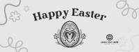 Floral Egg with Easter Bunny Facebook Cover Image Preview