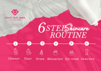 6-Step Skincare Routine Postcard