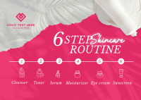 6-Step Skincare Routine Postcard Design