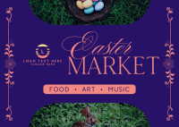 Flowery Easter Market Postcard Design