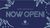 Now Open Neon Lights Facebook Event Cover