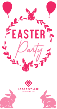 Easter Bunny Party Wreath Invitation Image Preview