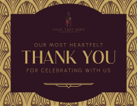 Luxurious Art Deco Pattern Thank You Card Image Preview