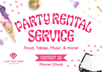 Party Rental Playful Postcard