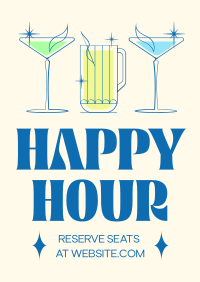 Cocktail Happy Hour Poster