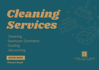 Professional Cleaning Service Postcard Design