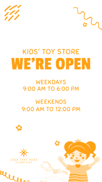 Toy Shop Hours Facebook Story