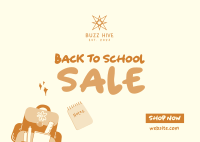 Back to School Sale Postcard Image Preview