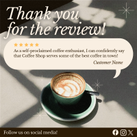 Minimalist Coffee Shop Review Instagram Post
